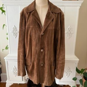 Vintage Brown Suede Shirt Jacket